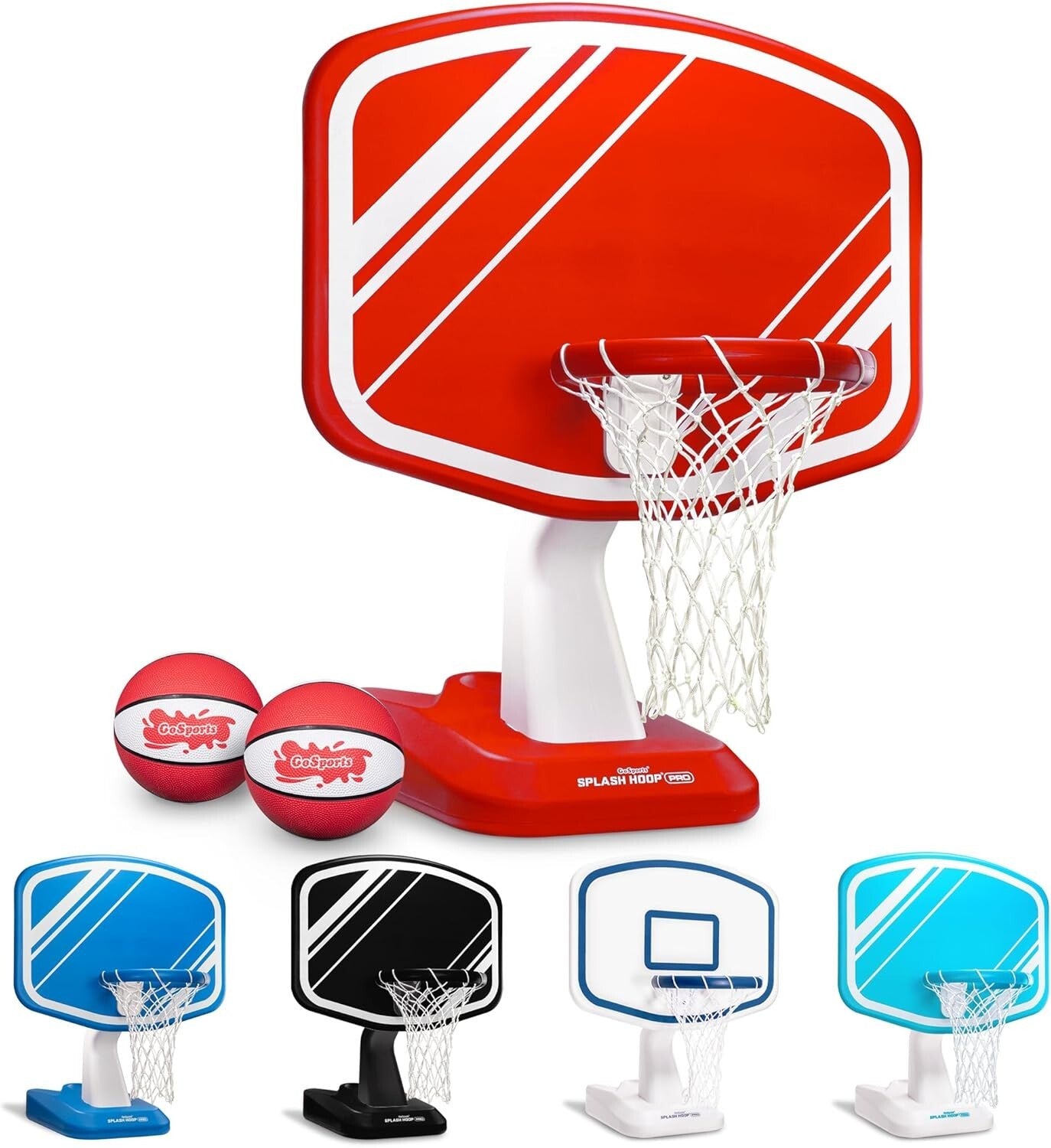 All-in-One Splash Hoop PRO: Pool Basketball Setup with Balls & Pump Included