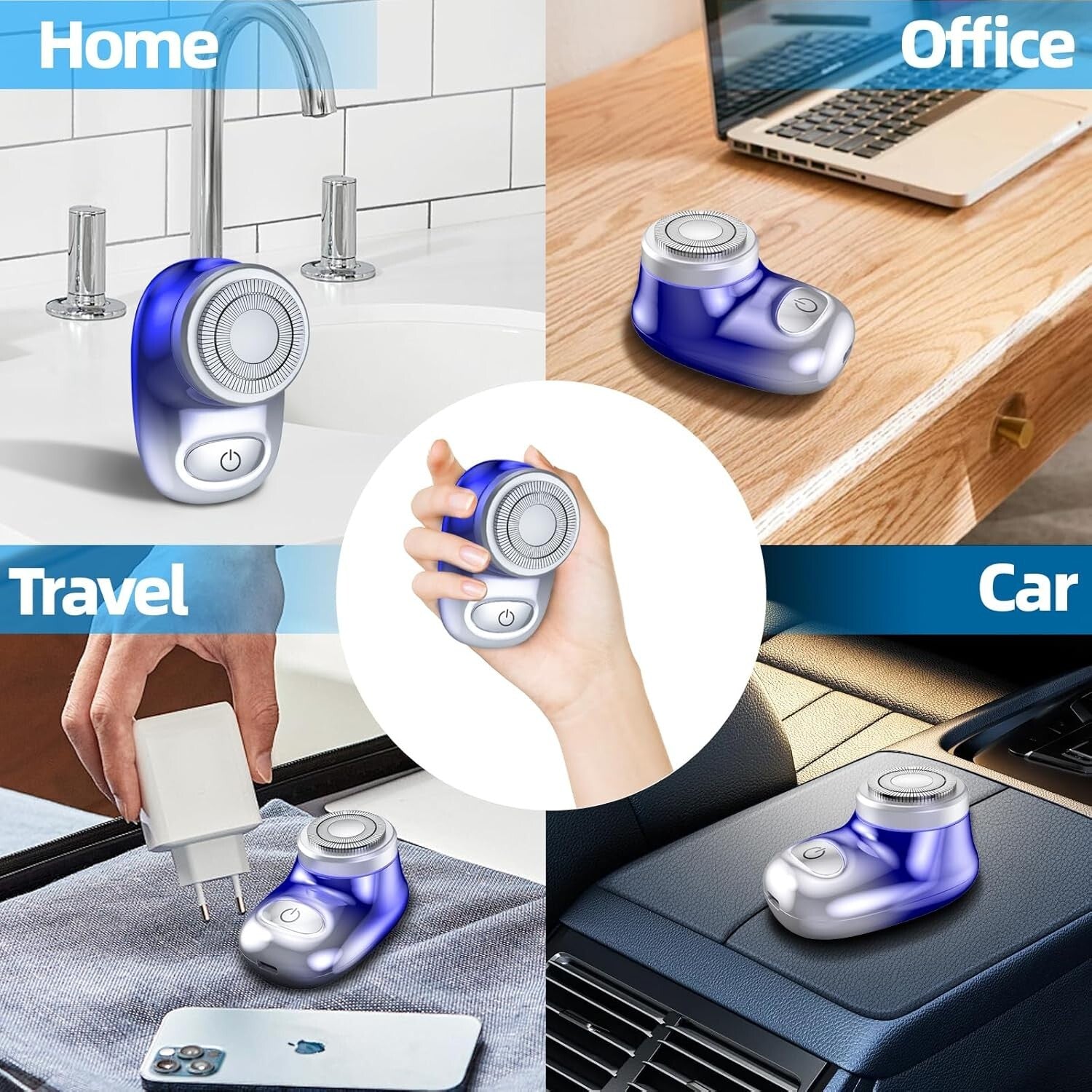 Wet and Dry Portable Shaver - Lightweight Rechargeable Electric Razor for Travel