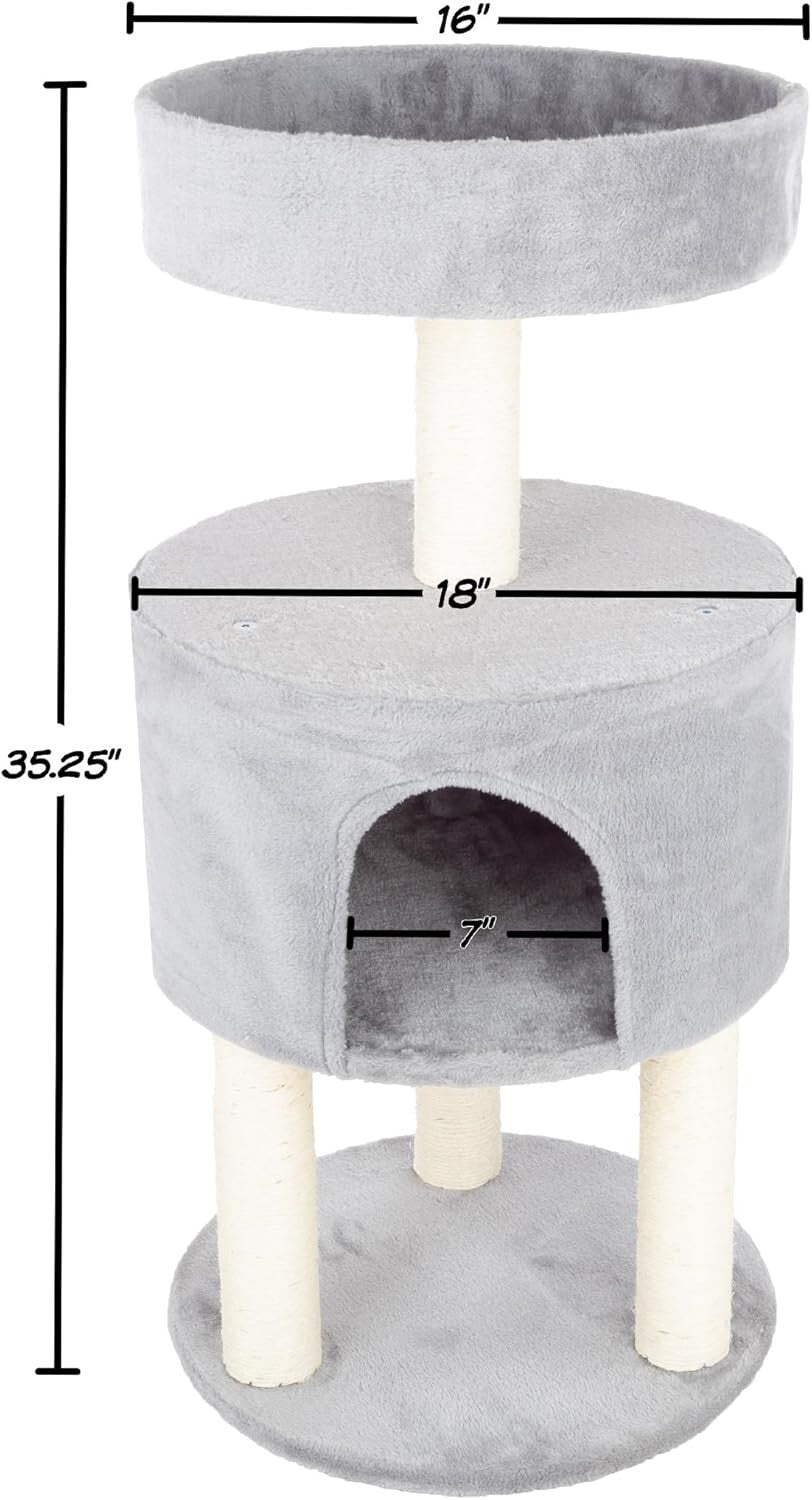 Deluxe Cat Tower with 4-Tier Levels, Plush Napping Spot, and Scratching Posts