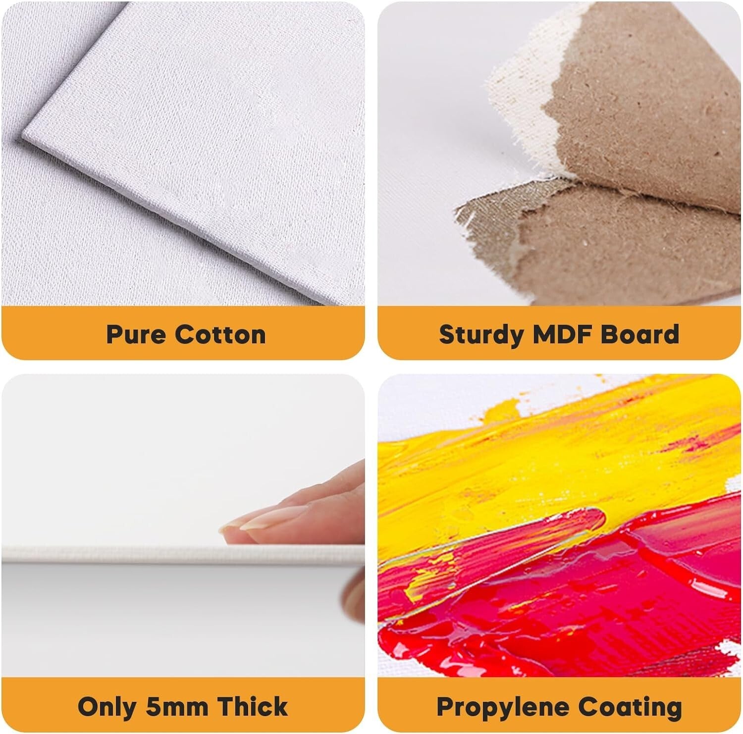 Ready-to-Paint 11x14" Canvas Boards - 24 Pack, Ideal for Home Decor & Crafts