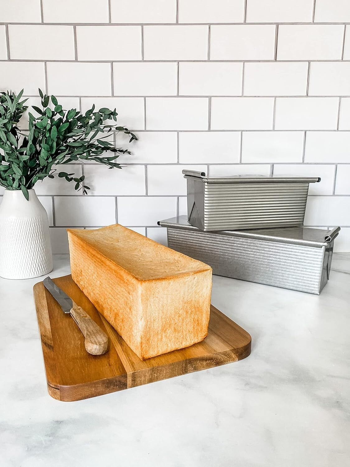 Commercial-Grade Pullman Loaf Pan Set of 2 - 9 x 4 x 4 | Non-Stick Steel