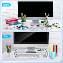 Load image into Gallery viewer, Crystal Clear Acrylic Monitor Riser - Supports Up to 50 Lbs, Multi-Purpose Use