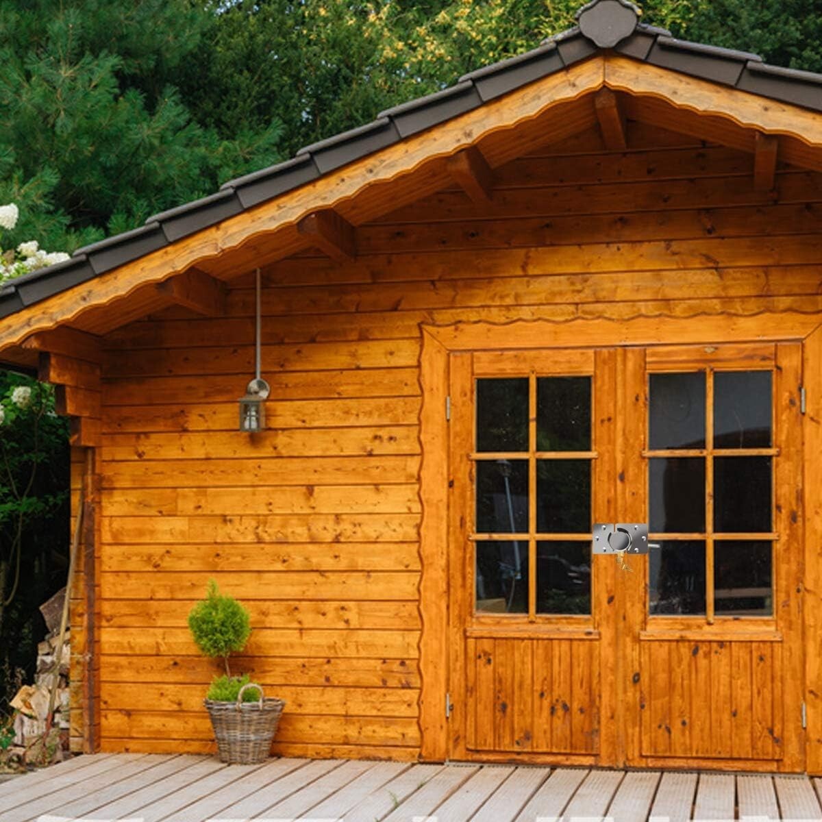 Hidden Shackle Heavy Duty Padlock Set - Keyed Alike with Hasp & Installation Kit