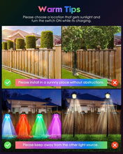 Load image into Gallery viewer, Upgraded 8-Pack Solar Fence Lights with Spot Lenses &amp; Color Modes for Outdoors