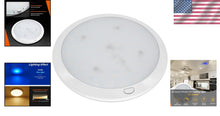 Load image into Gallery viewer, 8.5'' Low Profile Ceiling Light with Dimmable Blue &amp; White - Ideal for Boats