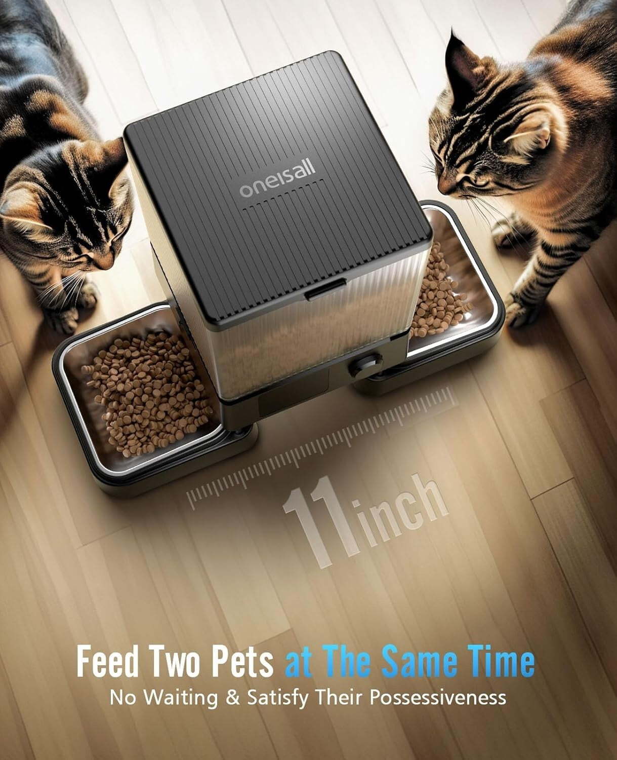 Multi-Pet Automatic Cat Food Dispenser - 5G Wi-Fi, Easy to Clean, Modern Design