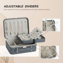 Load image into Gallery viewer, Updated Design Large Jewelry Travel Case with Removable Dividers - Perfect Gift