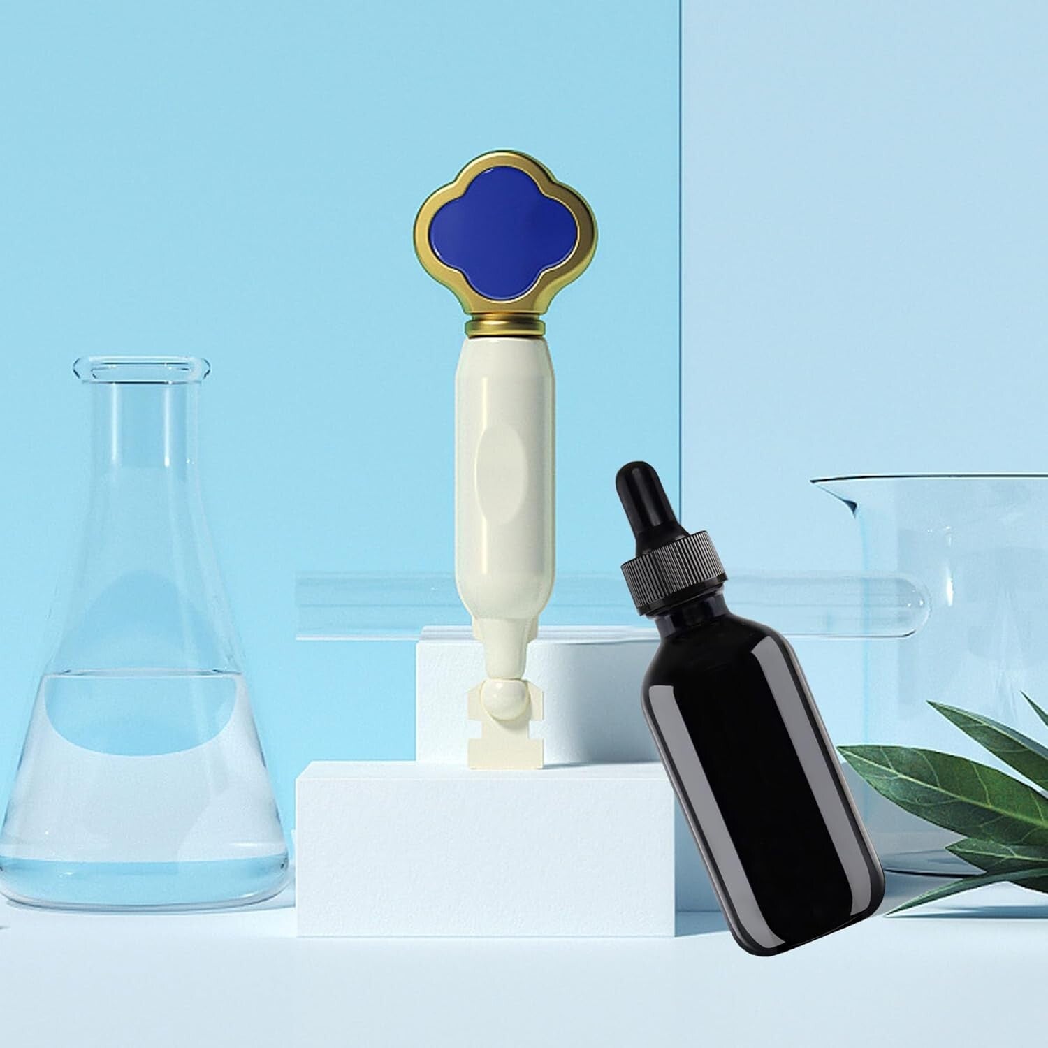 Elegant 48-Piece 2oz Black Boston Round Dropper Bottle Set for Easy Storage