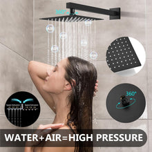 Load image into Gallery viewer, High-Pressure Matte Black Shower Faucet Set - Wall Mount 8" Rain &amp; Handheld