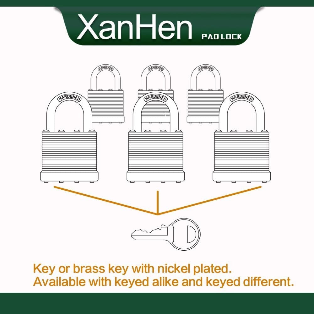 Durable Laminated Steel Padlocks 48 Pack - Perfect for Security & Convenience