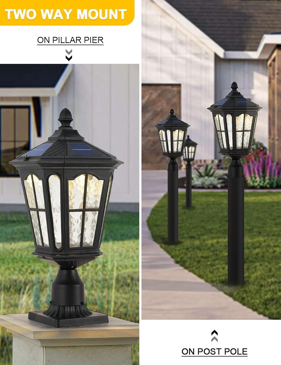 Versatile 20.5'' Solar LED Post Light with Classic Design for Outdoor Spaces