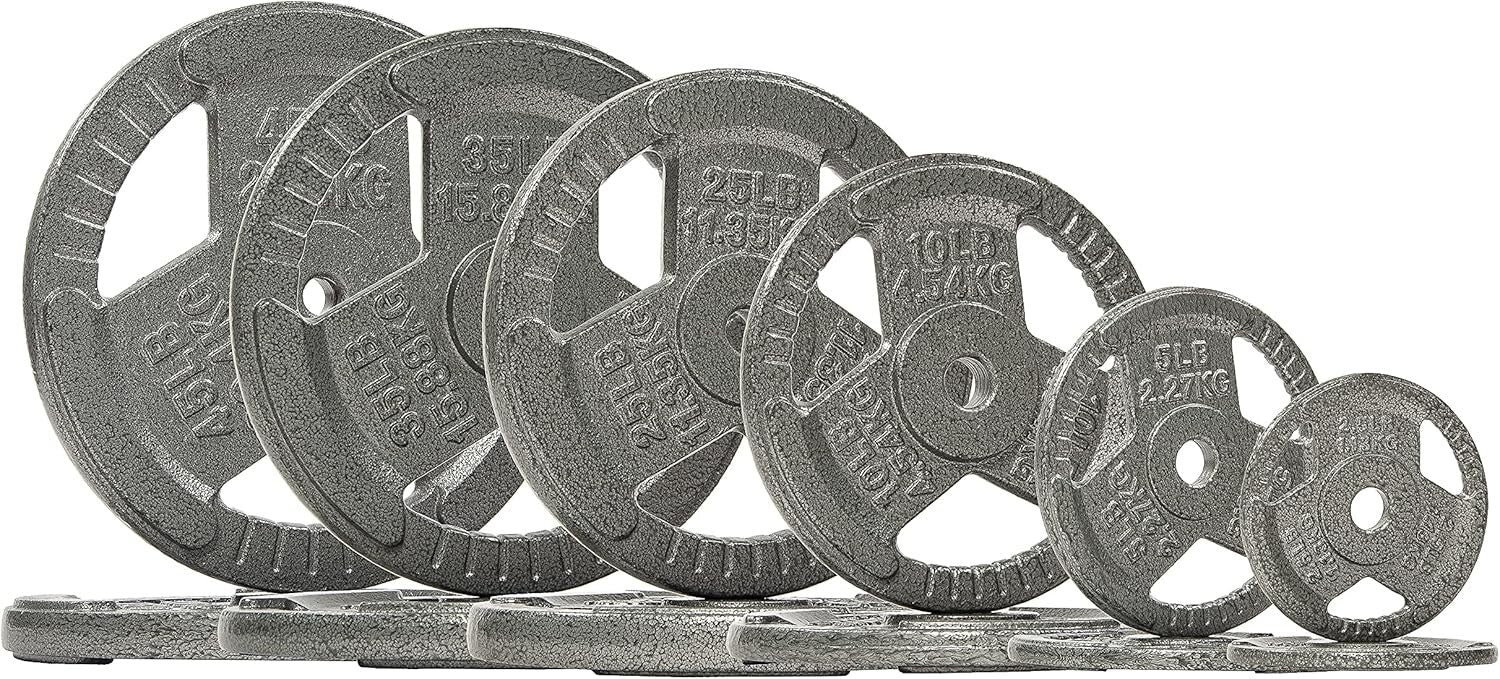 Durable Cast Iron Weight Plates for Strength Training - Olympic/Standard Sizes