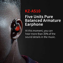 Load image into Gallery viewer, Premium KZ 5 Balanced Armature Earbuds for Musicians - Detachable Cable, Green
