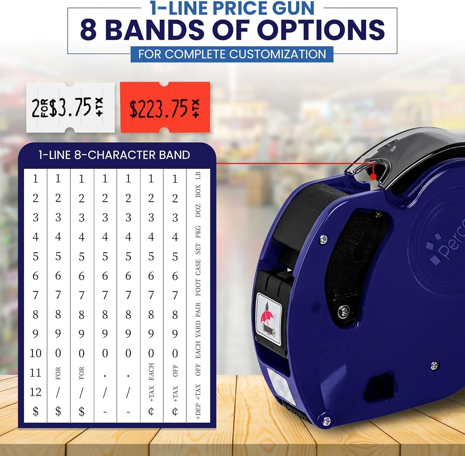 Lite Price Gun Kit: Includes Fluorescent Red Rolls & Easy-Load Labels (6000 pcs)