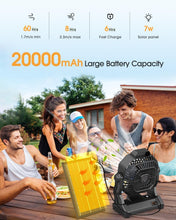 Load image into Gallery viewer, Portable 9-Inch Solar Fan with Adjustable Height &amp; Bladeless Design for Outdoors