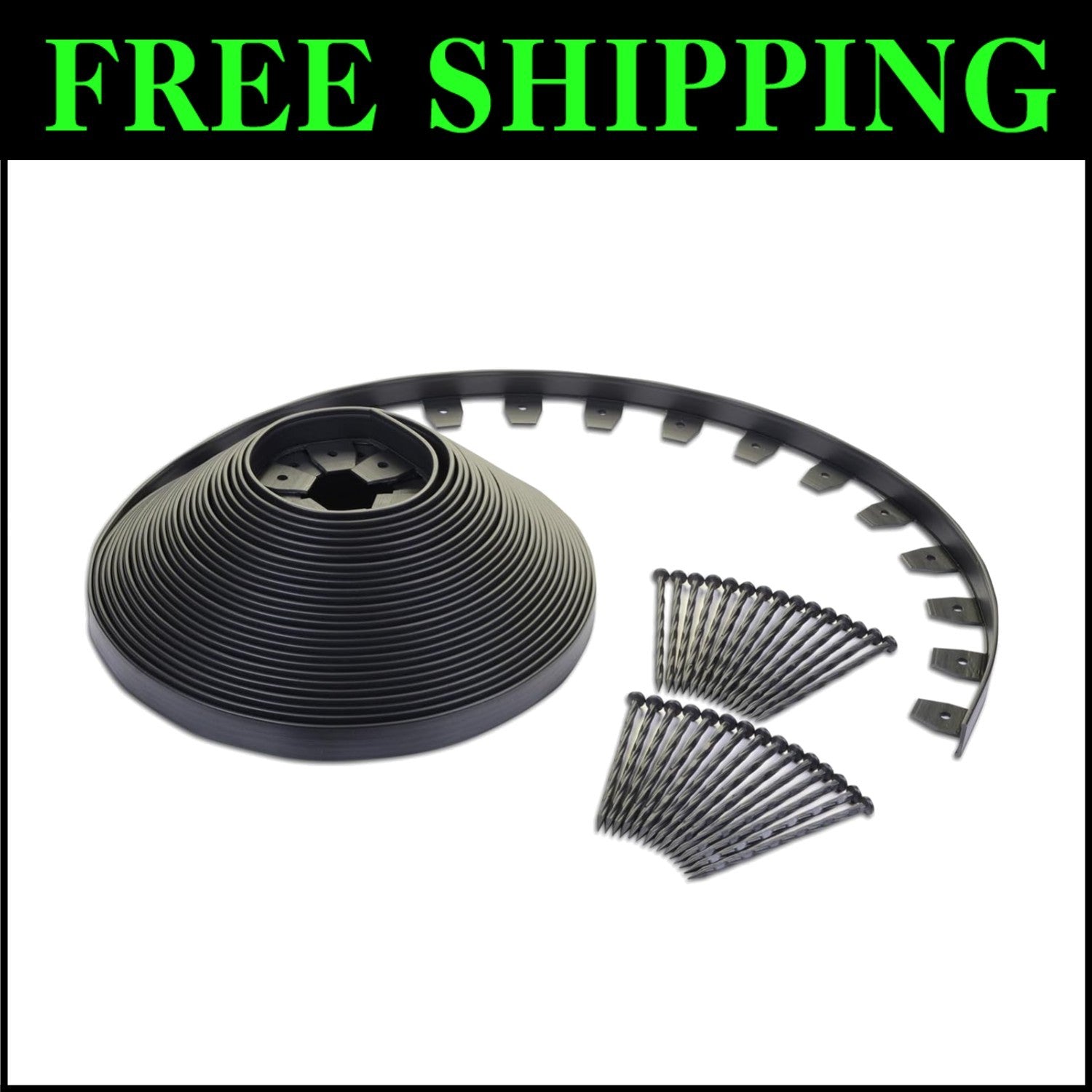 Eco-Friendly Heavy Duty No-Dig Edging Kit - 100ft for Effortless Installation