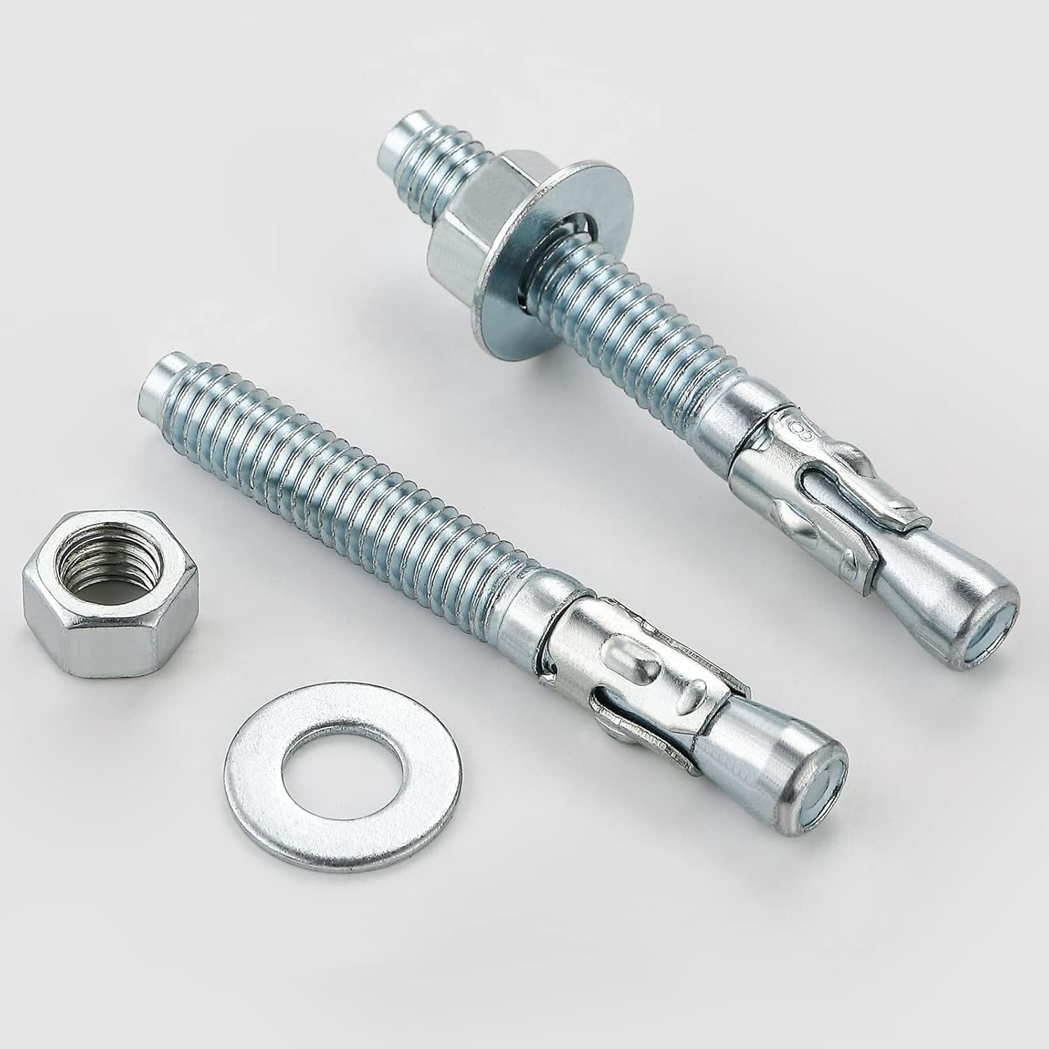 Durable 1/2x4-1/2" Zinc Wedge Anchors - 50 Pack Fasteners for Harsh Environments