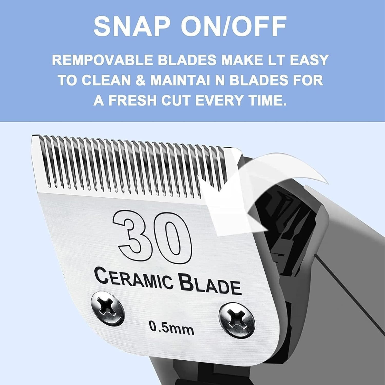 Heat Resistant 3-Pack Dog Clipper Replacement Blades - Fits Wahl/Oster Models