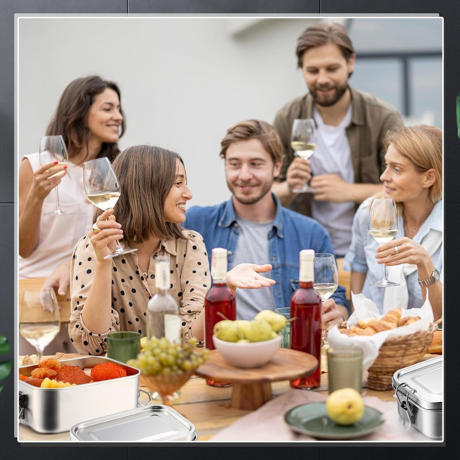 8 Pcs Stainless Steel Bento Box Set - Leak-Proof Meal Containers for Work & P...