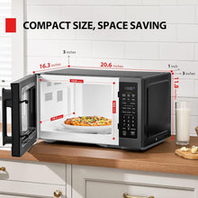 Load image into Gallery viewer, Sleek Black Stainless Steel Microwave Oven - Smart Sensor &amp; Easy Clean Features