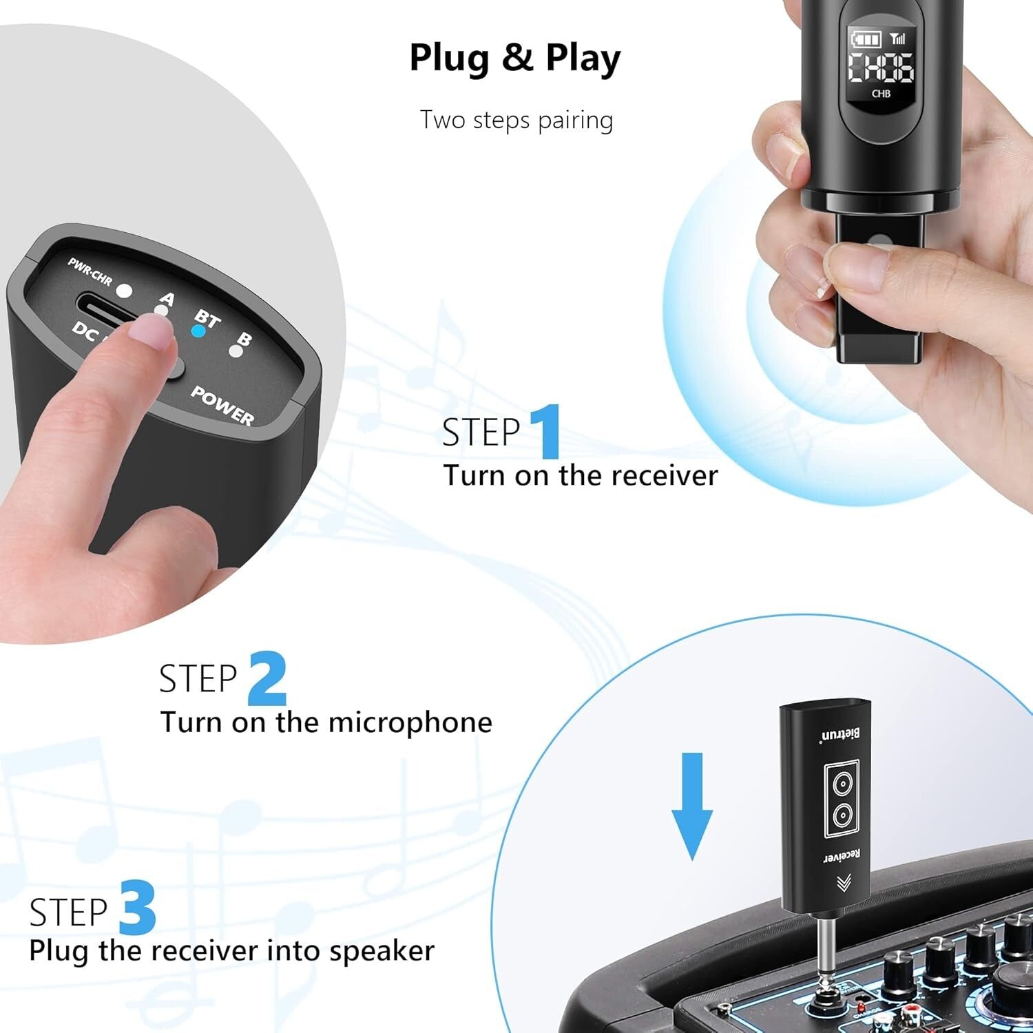 Durable Metal Wireless Microphone - Rechargeable & Ideal for Public Speaking