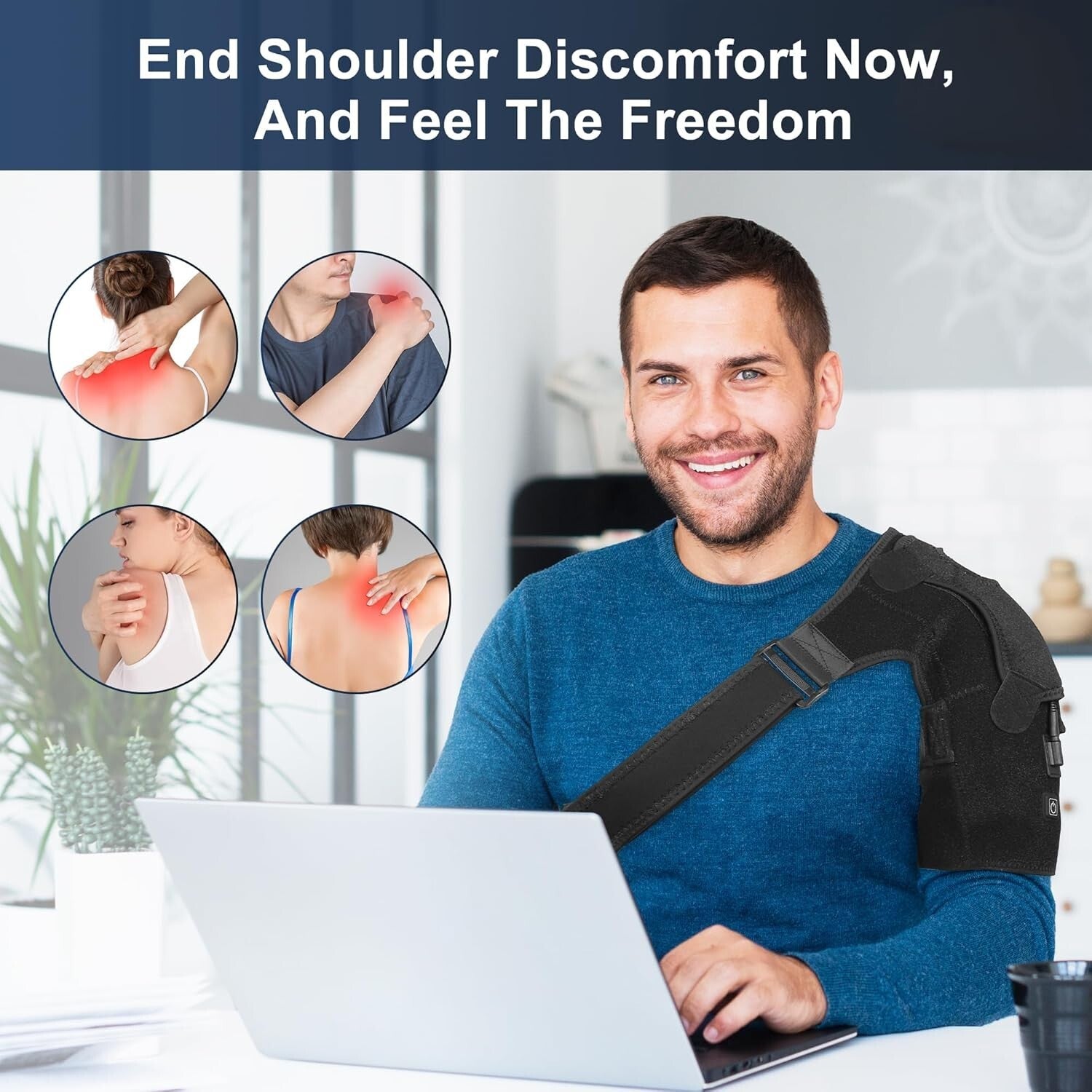 Innovative Adjustable Heated Shoulder Wrap - 3 Modes with Overheat Protection