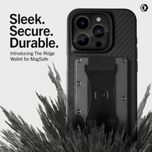 Load image into Gallery viewer, Sleek Ridge MagSafe Wallet - Slim RFID Card Holder &amp; Cash Strap, 3K Carbon Fiber