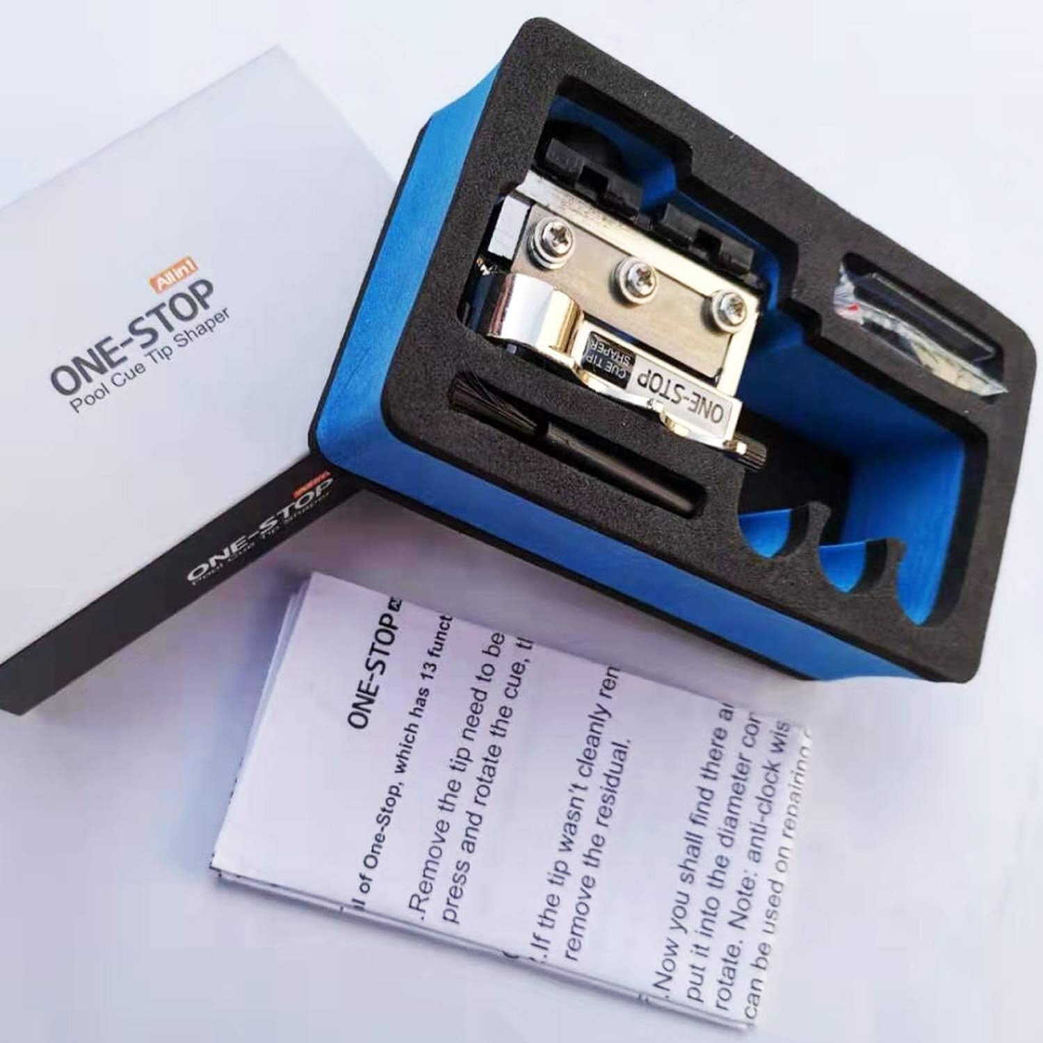 Professional-Grade Pool Cue Tip Repair Tool with Extra Blade - Compact Design