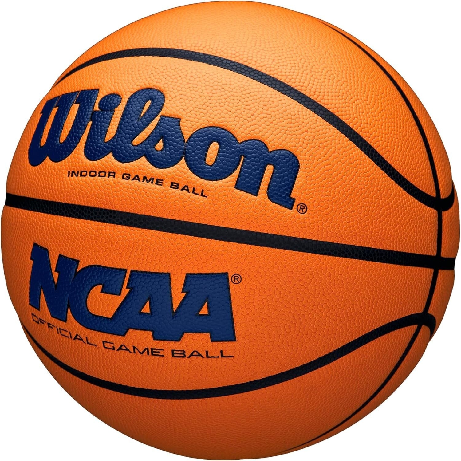 Official NCAA Indoor Game Basketball - Size 7, Navy/Orange - 29.5" Diameter