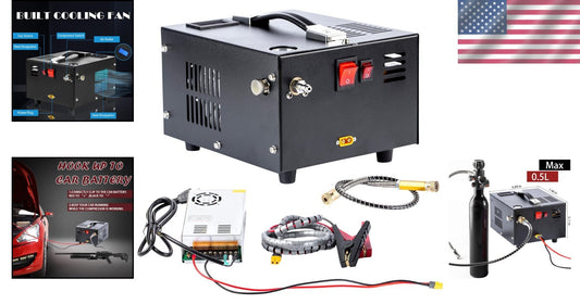 Lightweight 12v/110v High Pressure PCP Air Compressor for Air Guns & Paintball