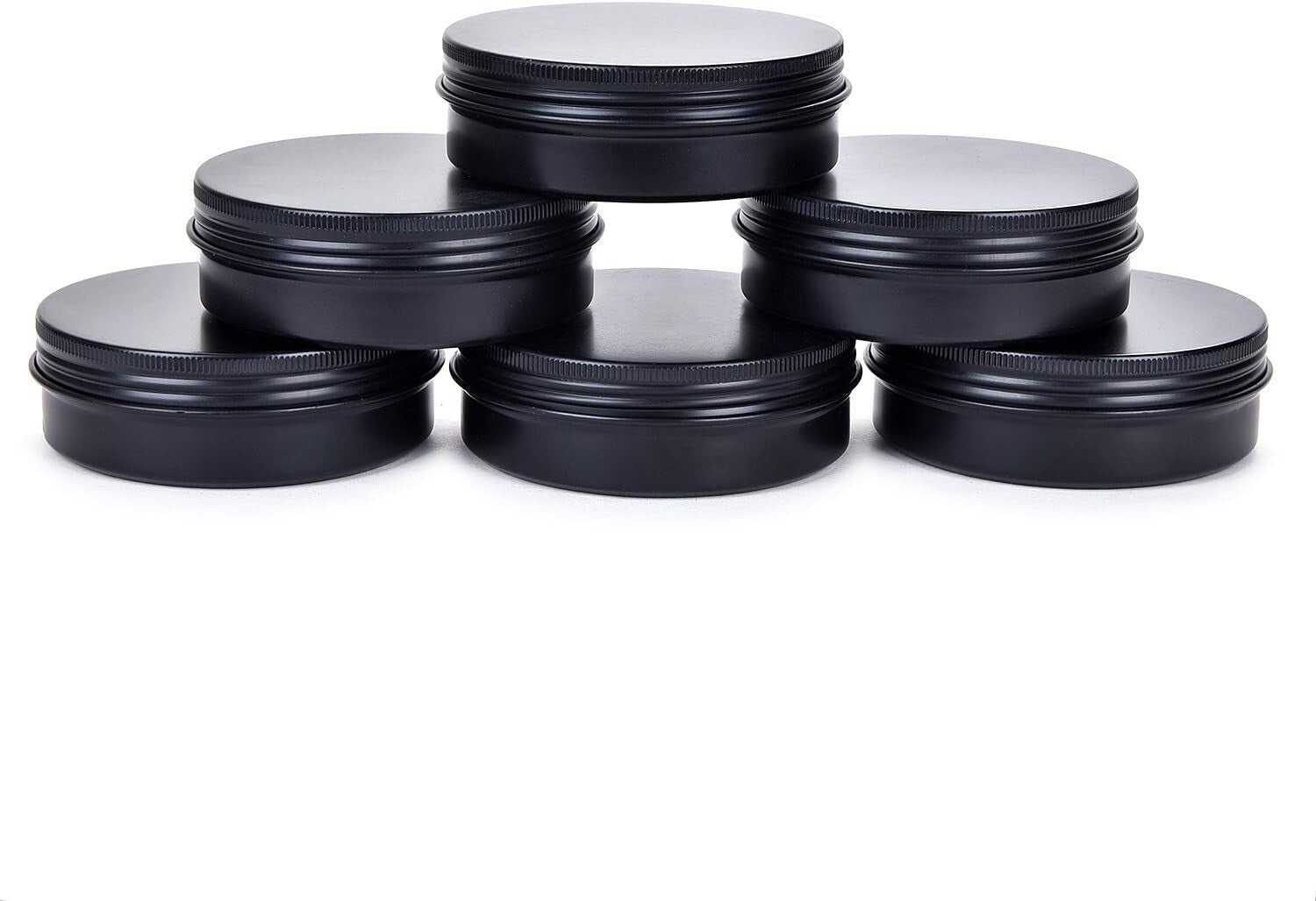 50 Pack of 4oz Black Aluminium Tins with Screw Lids - Perfect for Crafts