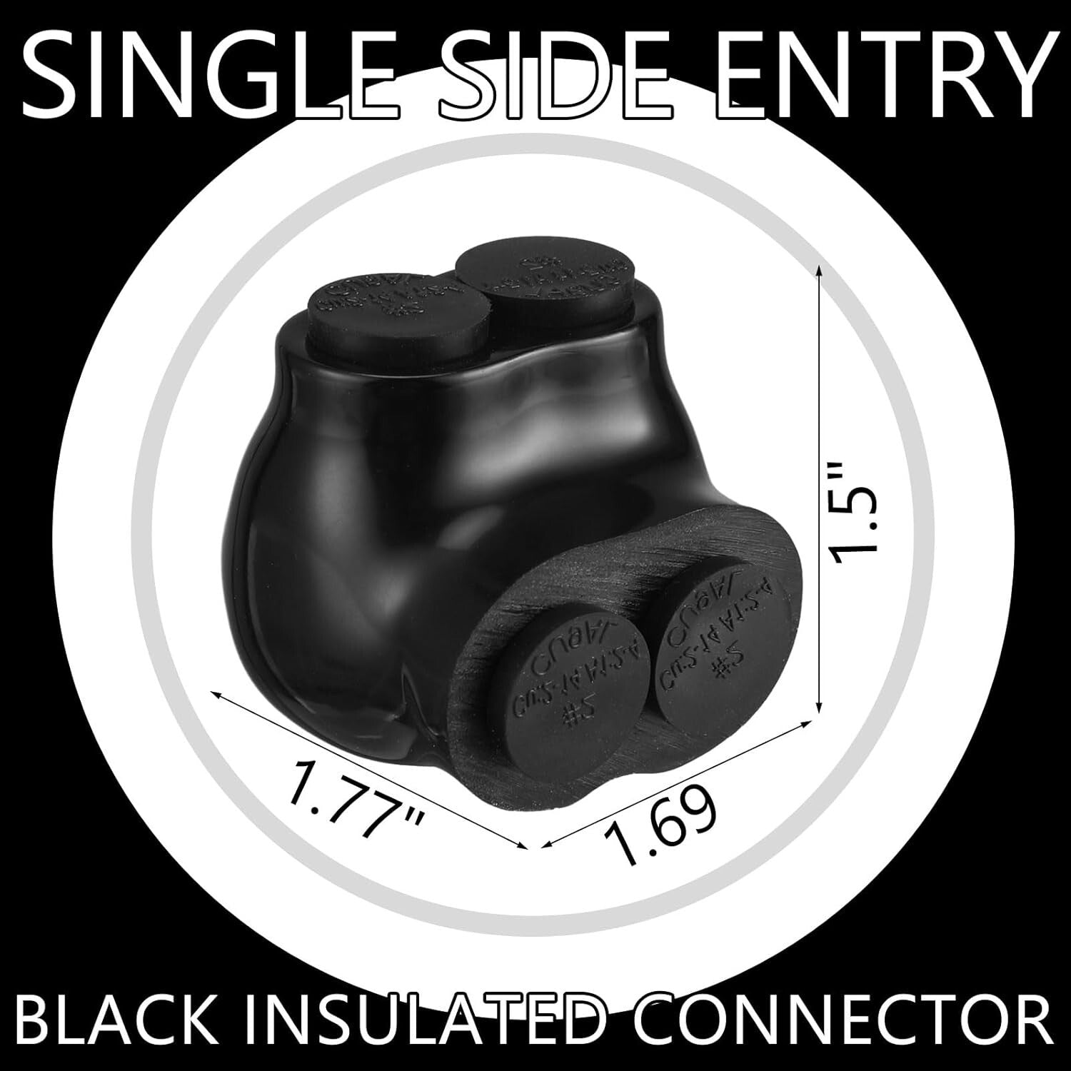 Black Insulated Multi Cable Connectors - Pre-Filled Splice Terminals for Wiring
