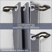 Load image into Gallery viewer, Sturdy Room Darkening Curtain Rods 72-144 Inches - Elegant Design in Dark Bronze
