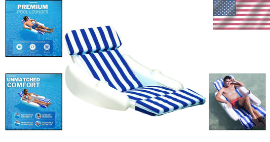Durable Padded Pool Lounger with Built-In Cup Holders - For Quality Leisure Time