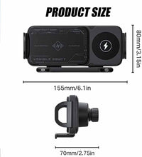 Load image into Gallery viewer, 15W Wireless Car Charger and Auto Rotating Phone Holder - Magnetic Mount Black