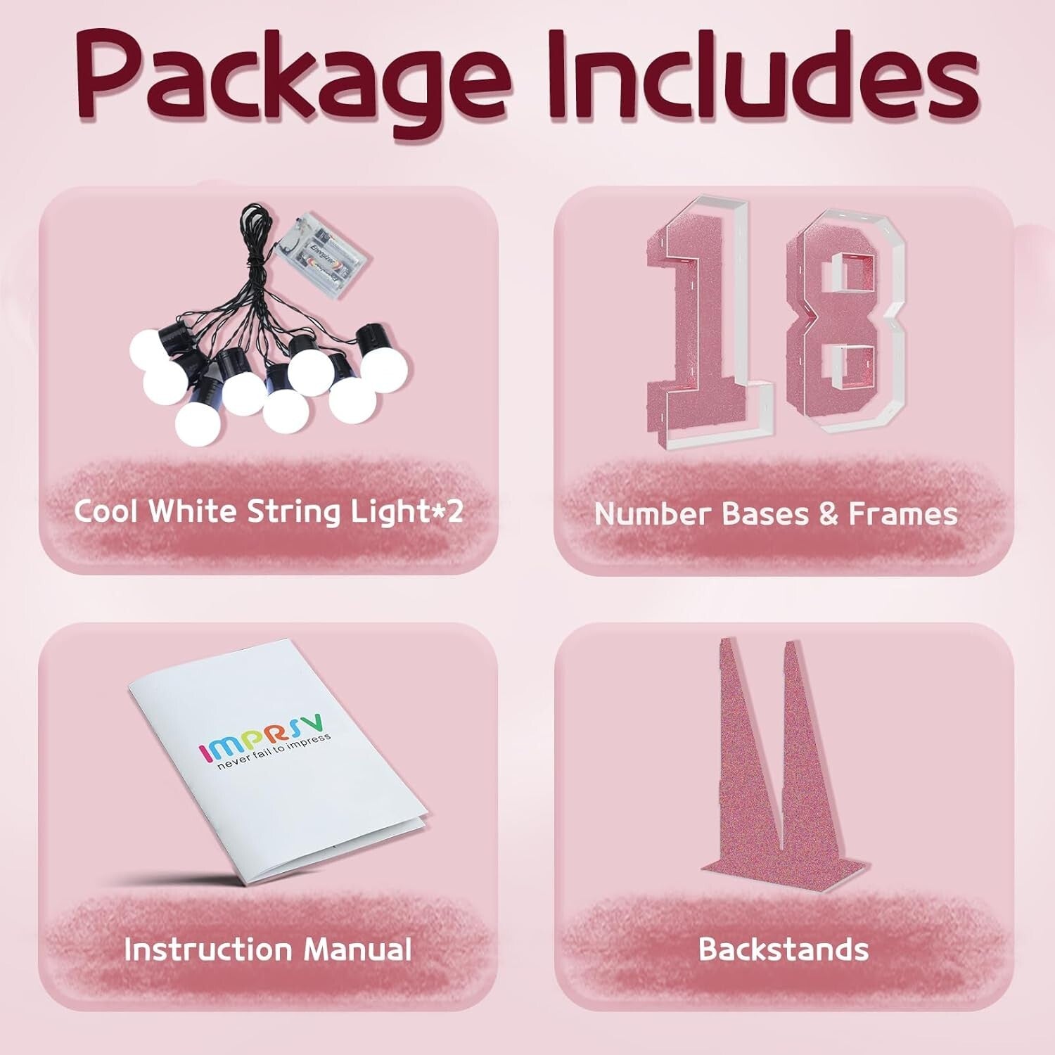 Illuminated Pink Number 18 - Mesmerizing Décor for Birthday & Anniversaries