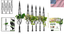 Load image into Gallery viewer, Versatile Macrame Plant Holder 6-Pack - Holds Pots Up to 12" - Outdoor &amp; Indoor