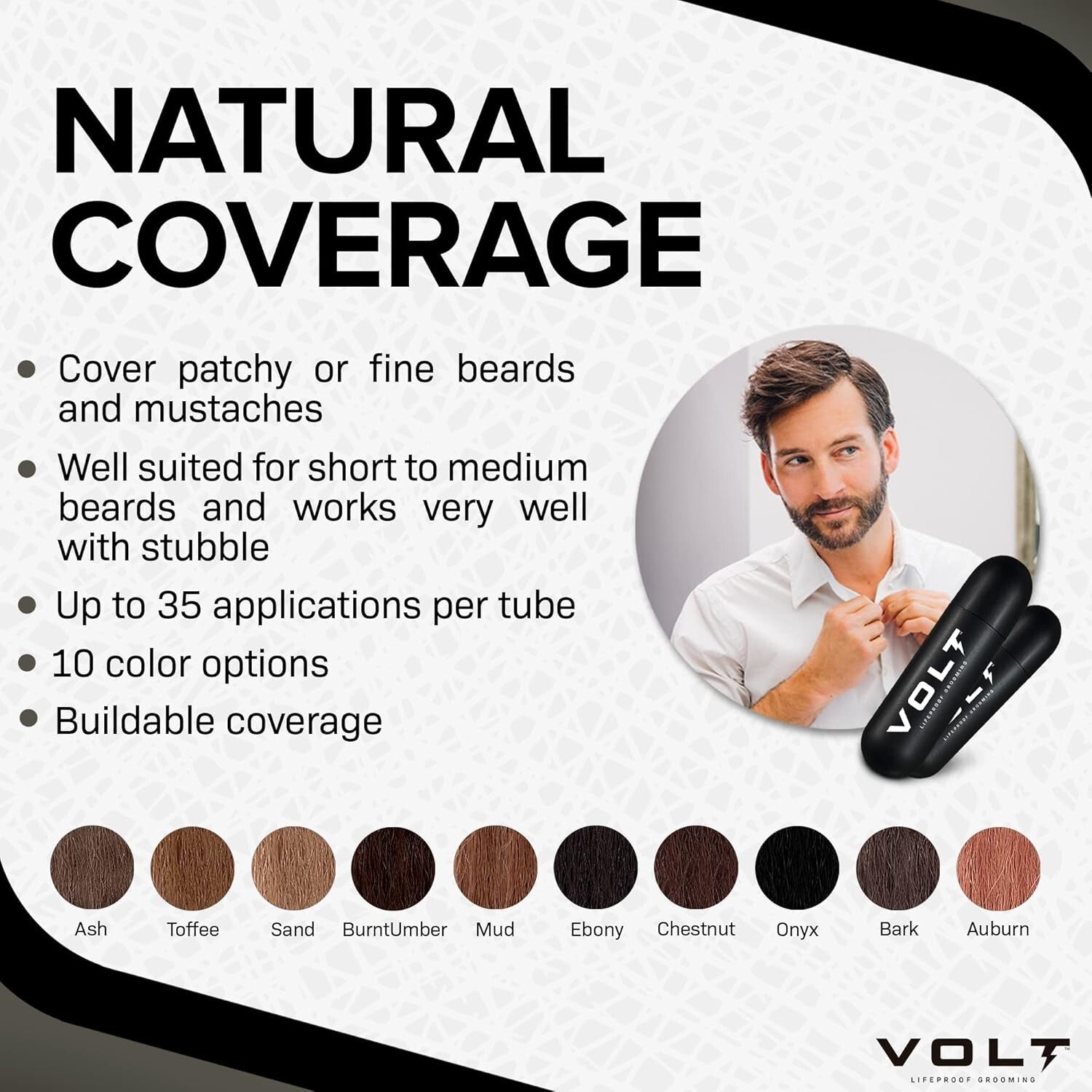 Instant Brush-On Beard Color in Onyx Black - Quick Dry & Travel-Friendly 2 Pack