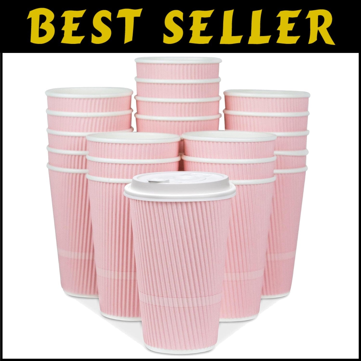 Elegant Pink 16 oz To-Go Coffee Cups - Leak-Proof & Stylish 80 Cup Pack