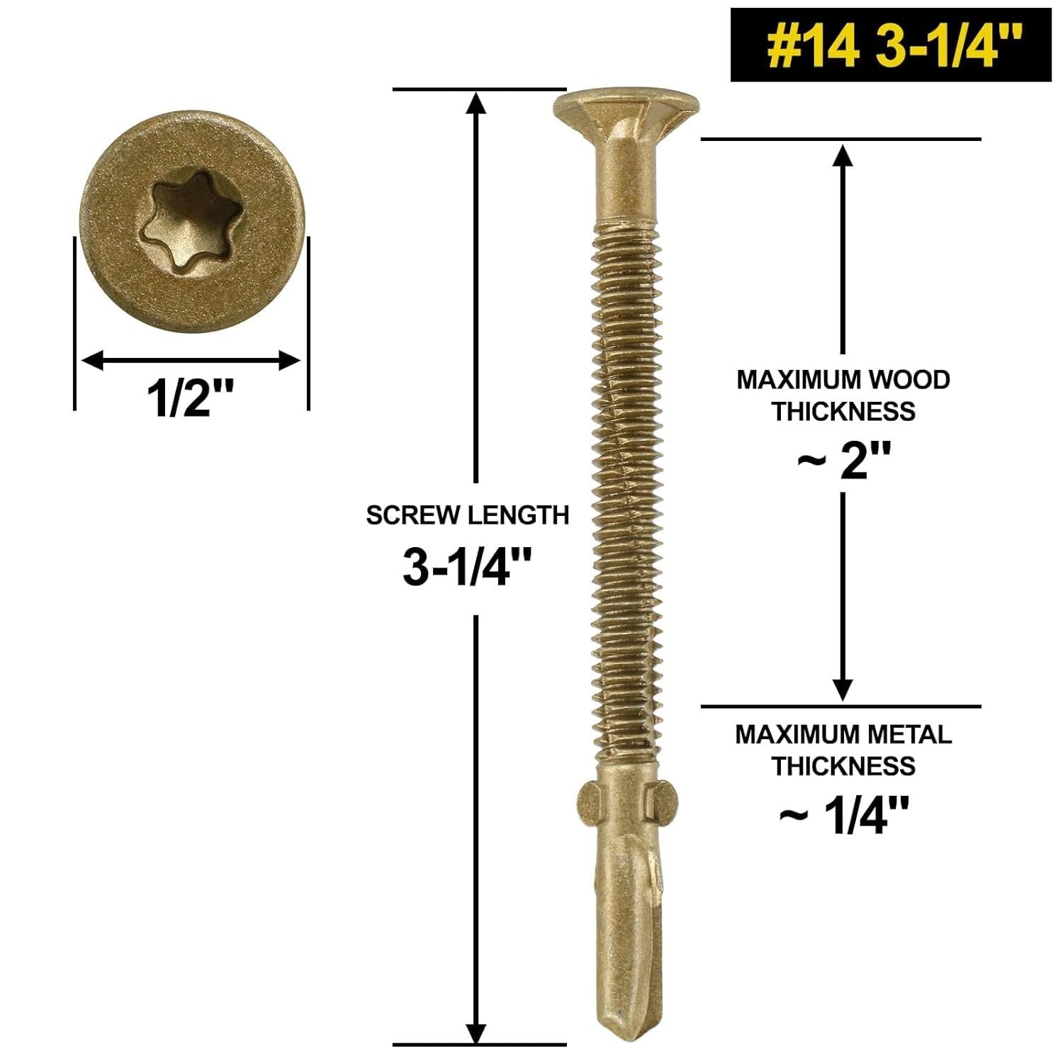 550-Piece Self-Drilling Reamer Tek Torx Screws for Wood to Metal Fastening