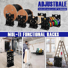 Load image into Gallery viewer, Heavy-Duty Cable Spool Rack - Supports 330 lbs, Ideal for Wire Dispensing