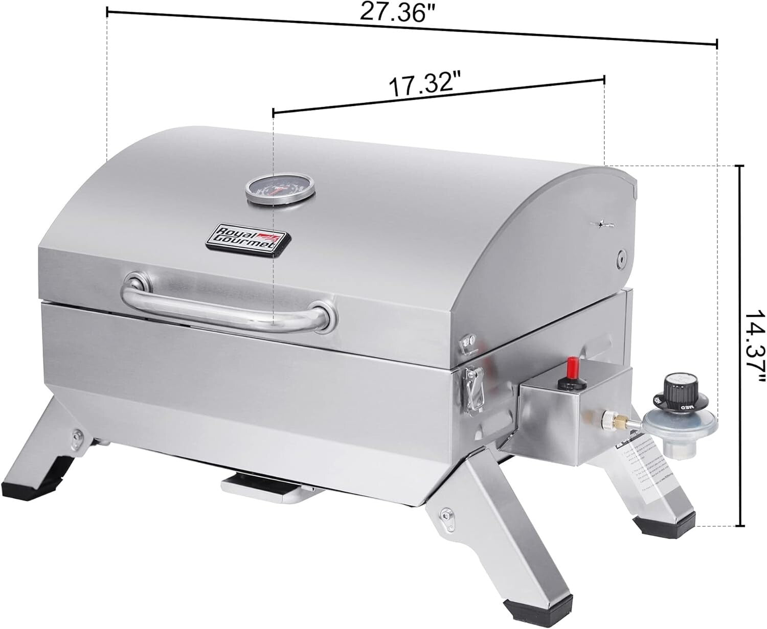 10000 BTU Stainless Steel Portable Grill - Ideal for Camping & Tailgating