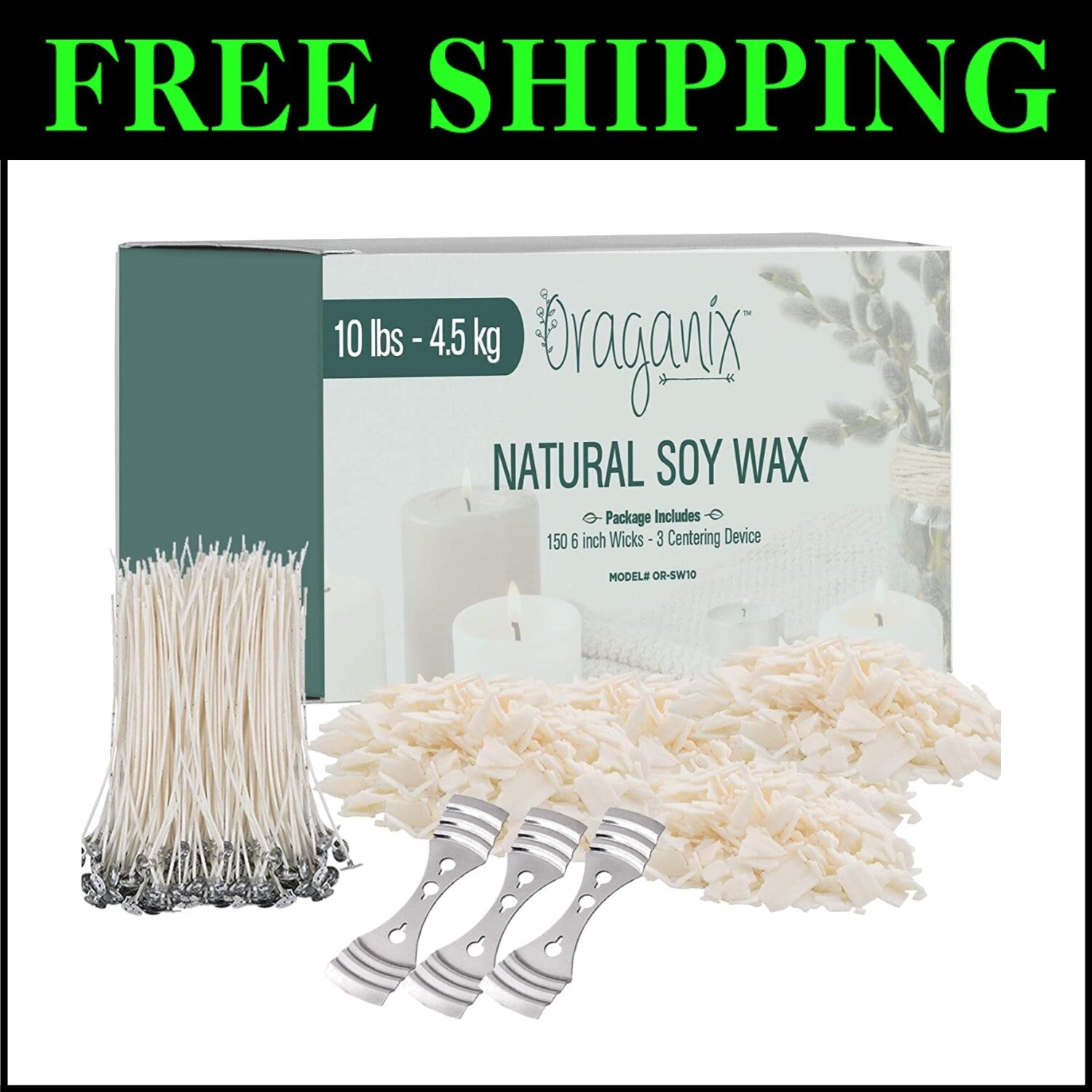 Beginner-Friendly Candle Making Kit - 10lbs Soy Wax, Wicks & Centering Tools
