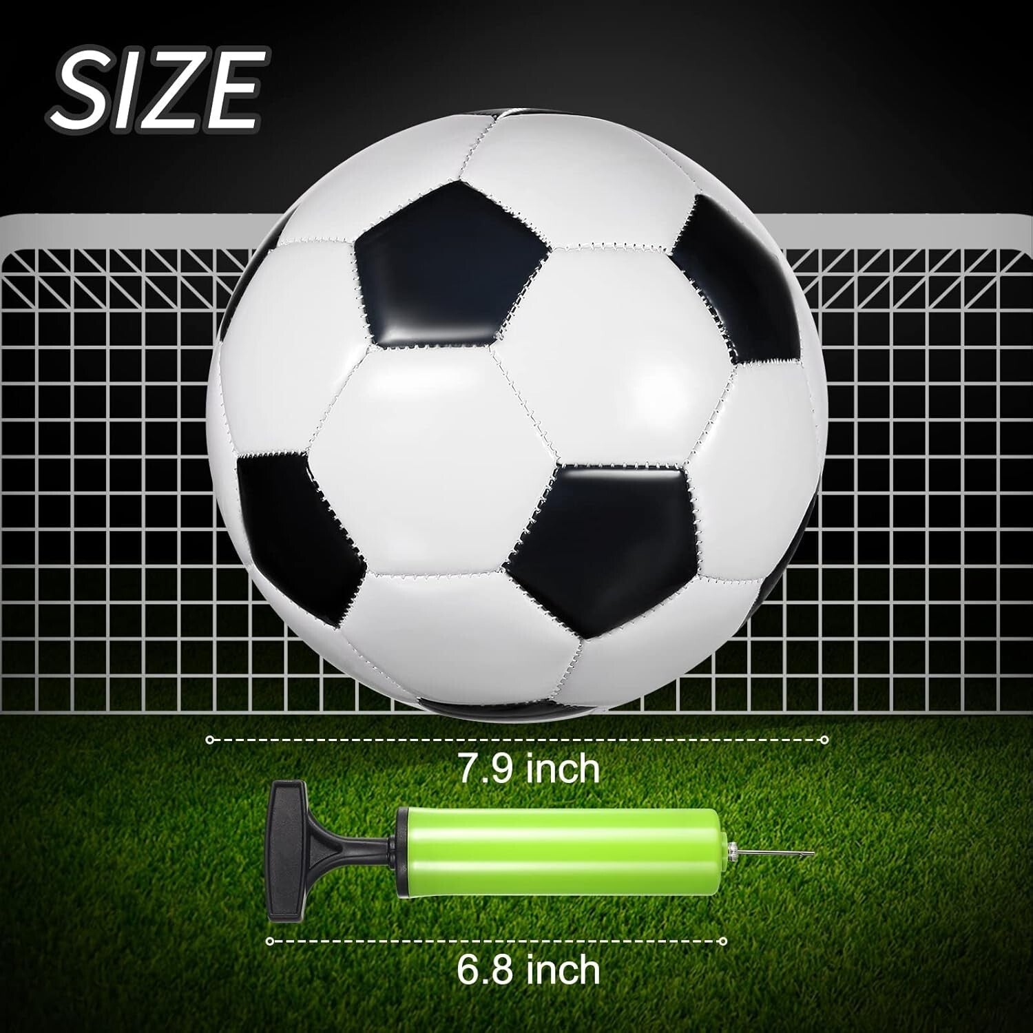 Durable Size 4 Soccer Balls with Pump - 6 Pack for Youth & Adult Leisure Games
