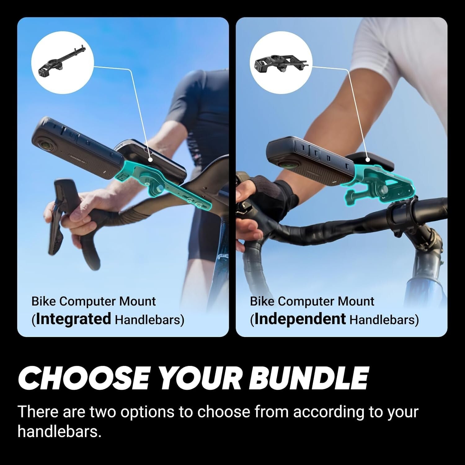 High-Performance 8K 360 Action Camera with AI Editing - Ultimate Cycling Bundle