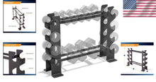 Load image into Gallery viewer, Ergonomic Steel Weight Organizer for Dumbbells &amp; Kettlebells - 400 lb Capacity