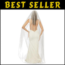 Load image into Gallery viewer, Handmade Pearl and Crystal Beaded Edge Bride's Veil - 78" Fingertip Length