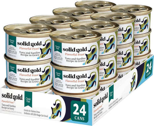 Nutritionally Complete Tuna & Sardine Pate Cat Food - 24 Cans for Happy Cats