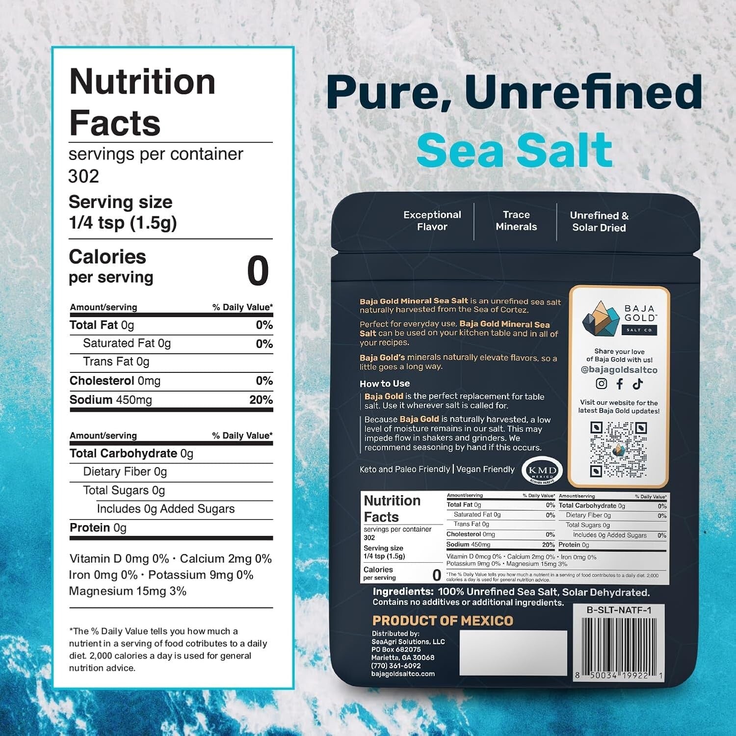 Traditional Harvested Mineral Sea Salt – 5 lb for Rich Flavor in Culinary Dishes