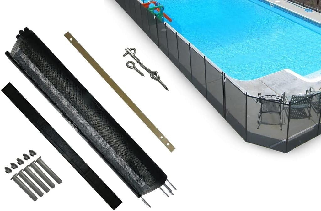4' Height Mesh Pool Fence DIY Kit - Sturdy Black Safety Solution by Life Saver